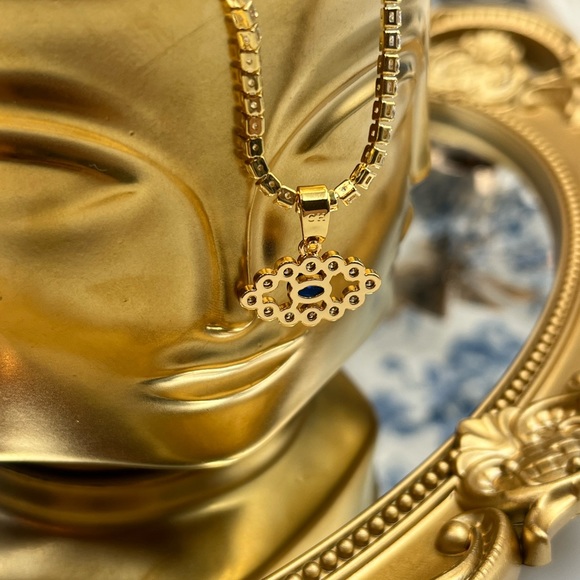 🆕 CRYSTAL HAZE 🧿 BNWT The Evil Eye Pendant - 18K Gold Plated Brass - Picture 14 of 16